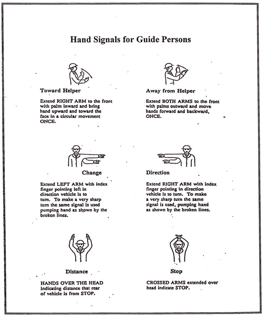 vehicle movement hand signals